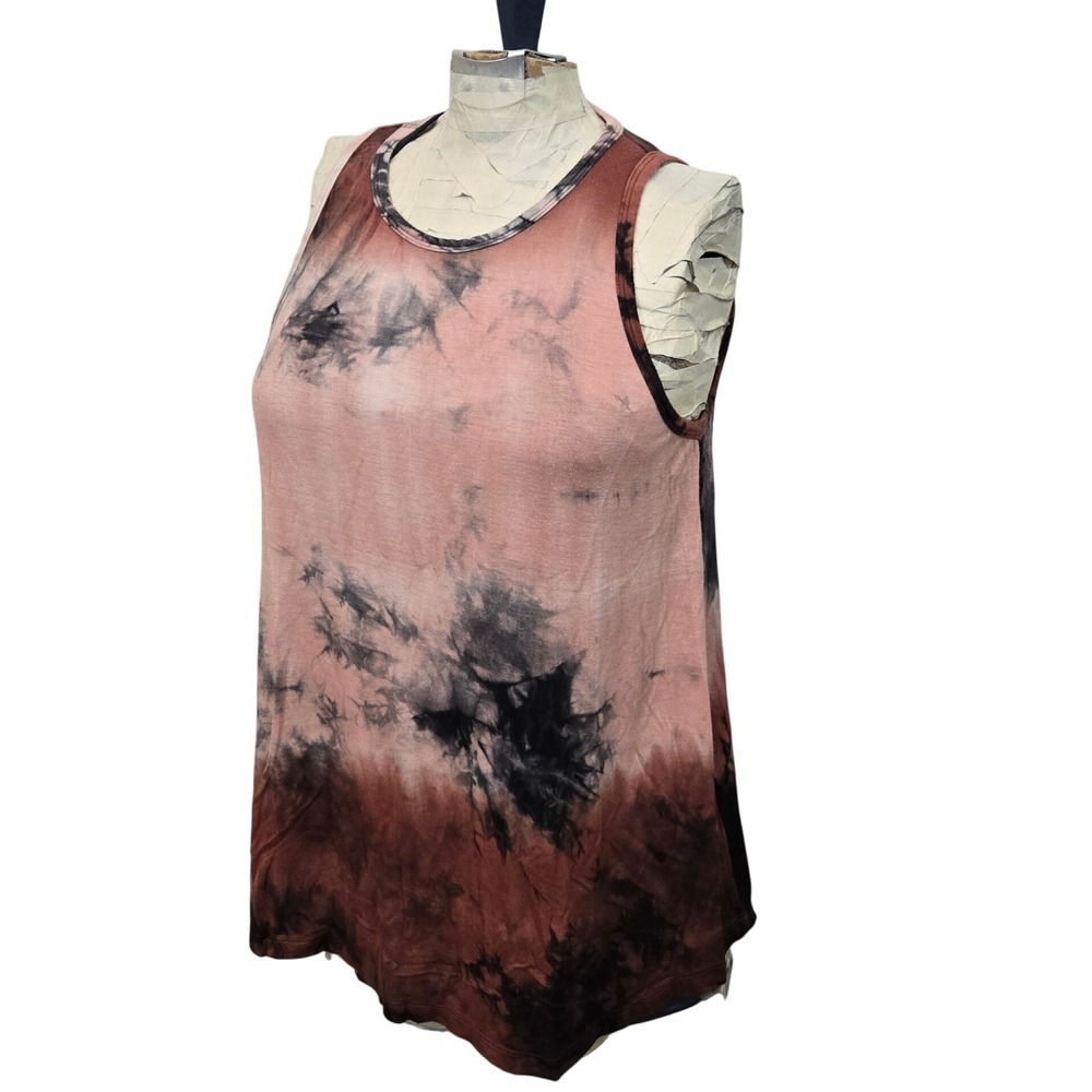 Renee C Tank Top Womens Medium Brown Tie Dye Excellent Sleeveless Made In USA